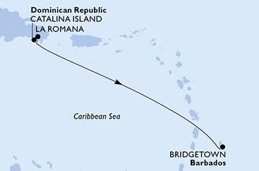 Dominikánska republika, Barbados z La Romany na lodi MSC Opera
