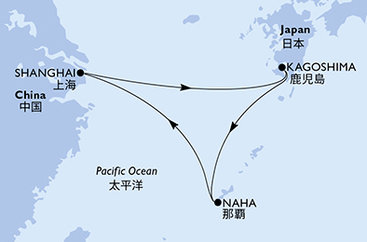Čína, Japonsko zo Šanghaja na lodi MSC Bellissima