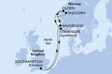 Veľká Británia, Nórsko zo Southamptonu na lodi MSC Meraviglia Veľká Británia, Nórsko zo Southamptonu na lodi MSC Meraviglia