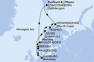Nemecko, Nórsko z Hamburgu na lodi MSC Preziosa Nemecko, Nórsko z Hamburgu na lodi MSC Preziosa