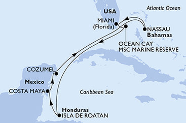USA, Bahamy, Honduras, Mexiko z Miami na lodi MSC World America