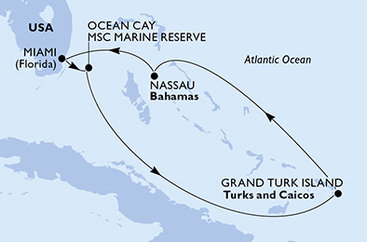 USA, Bahamy, Veľká Británia z Miami na lodi MSC Seashore