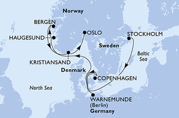 Švédsko, Dánsko, Nemecko, Nórsko, Oslo zo Štokholmu na lodi MSC Magnifica