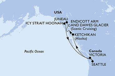USA, Kanada zo Seattlu na lodi MSC Poesia
