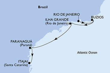 Brazília z Rio de Janeira na lodi MSC Musica
