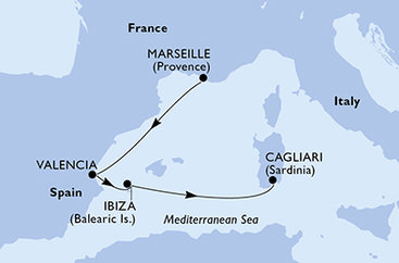 Francúzsko, Španielsko, Taliansko z Marseille na lodi MSC Musica