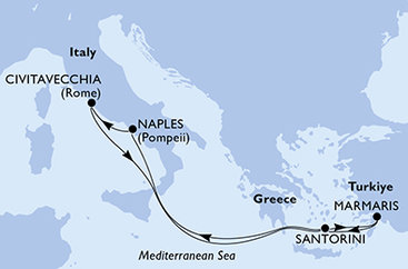 Turecko, Grécko, Taliansko Z Marmarisu na lodi MSC Divina
