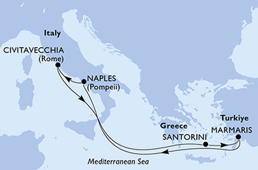 Turecko, Taliansko, Grécko Z Marmarisu na lodi MSC Divina