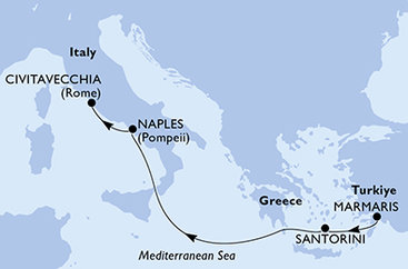 Turecko, Grécko, Taliansko Z Marmarisu na lodi MSC Divina