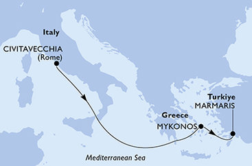 Taliansko, Grécko, Turecko z Civitavechie na lodi MSC Divina