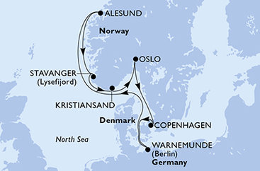 Nemecko, Nórsko, Oslo, Dánsko z Warnemünde na lodi MSC Splendida