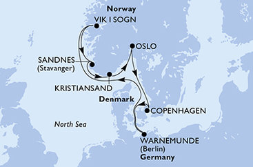 Dánsko, Nemecko, Nórsko, Oslo z Kodaně na lodi MSC Splendida