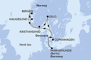 Dánsko, Nemecko, Nórsko, Oslo z Kodaně na lodi MSC Splendida