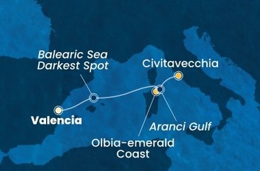 Španielsko, Taliansko z Valencie na lodi Costa Pacifica