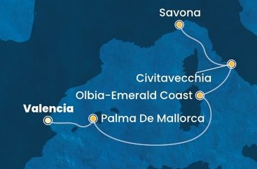 Španielsko, Taliansko z Valencie na lodi Costa Pacifica