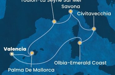 Španielsko, Taliansko, Francúzsko z Valencie na lodi Costa Pacifica