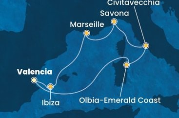Španielsko, Taliansko, Francúzsko z Valencie na lodi Costa Pacifica