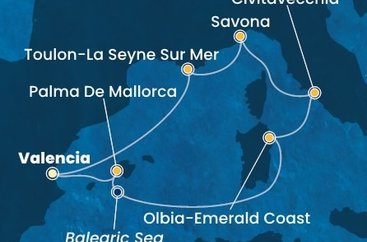 Španielsko, Taliansko, Francúzsko z Valencie na lodi Costa Pacifica