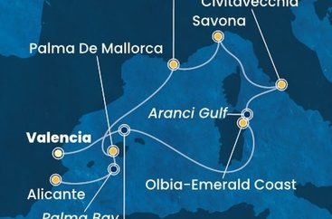 Španielsko, Taliansko, Francúzsko z Valencie na lodi Costa Pacifica