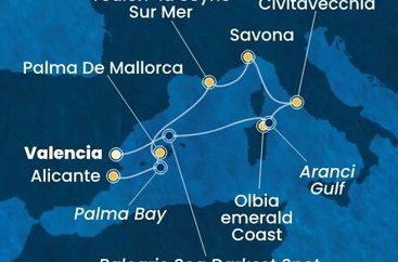 Španielsko, Taliansko, Francúzsko z Valencie na lodi Costa Pacifica