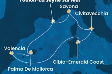 Francúzsko, Španielsko, Taliansko z Toulonu na lodi Costa Pacifica