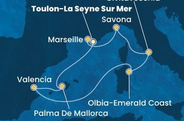 Francúzsko, Španielsko, Taliansko z Toulonu na lodi Costa Pacifica