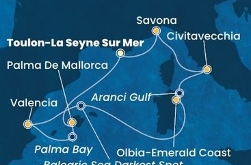 Francúzsko, Španielsko, Taliansko z Toulonu na lodi Costa Pacifica
