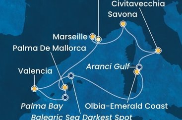 Francúzsko, Malorka, Španielsko, Sardínia, Taliansko z Toulonu na lodi Costa Pacifica