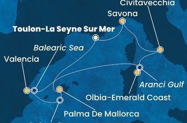 Francúzsko, Španielsko, Taliansko z Toulonu na lodi Costa Pacifica
