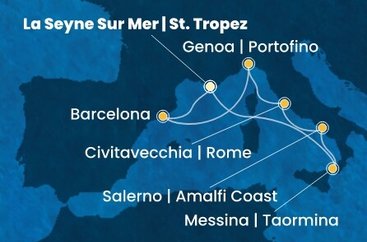 Francúzsko, Španielsko, Taliansko z Toulonu na lodi Costa Fascinosa