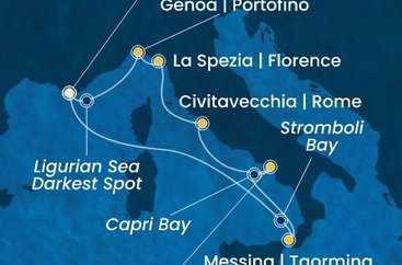 Francúzsko, , Taliansko z Toulonu na lodi Costa Fascinosa