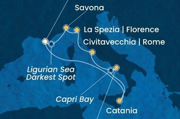 Francúzsko, , Taliansko z Toulonu na lodi Costa Fascinosa