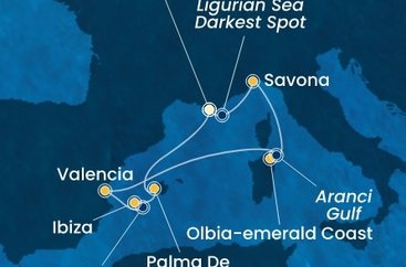 Francúzsko, , Taliansko, Španielsko z Toulonu na lodi Costa Fascinosa
