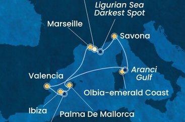 Francúzsko, Taliansko, Španielsko z Toulonu na lodi Costa Fascinosa