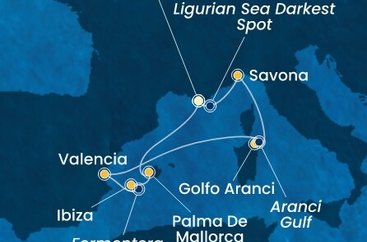 Francúzsko, Taliansko, Španielsko z Toulonu na lodi Costa Fascinosa