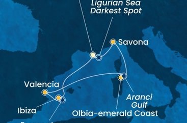 Francúzsko, Taliansko, Španielsko z Toulonu na lodi Costa Fascinosa