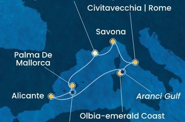 Francúzsko, Španielsko, Taliansko z Toulonu na lodi Costa Pacifica