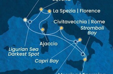 Francúzsko, , Taliansko z Toulonu na lodi Costa Fascinosa