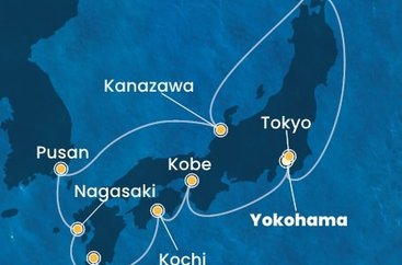 Japonsko, Južná Kórea z Yokohami na lodi Costa Serena