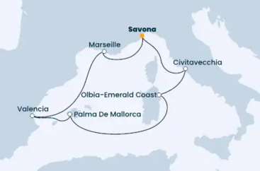 Z Talianska do Španielska na lodi Costa Pacifica
