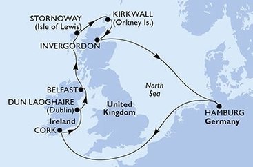Írskom a Škótskom na lodi MSC Preziosa