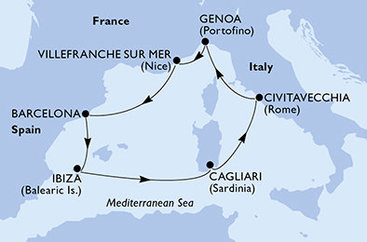 Okružná plavba letným Stredomorím na lodi MSC MUSICA