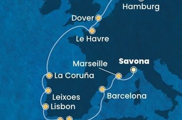Z juhu  na sever na Costa Favolosa