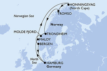 Z Hamburgu na Nordkapp na MSC Preziosa