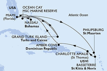 Cesta do karibského raja na MSC Meraviglia